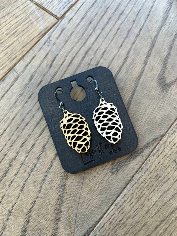 Houten Oorbellen eikel