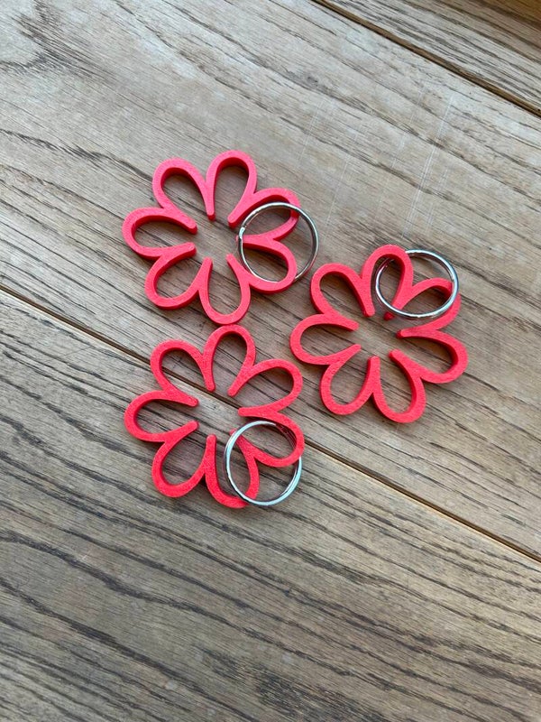3d sleutelhanger bloem