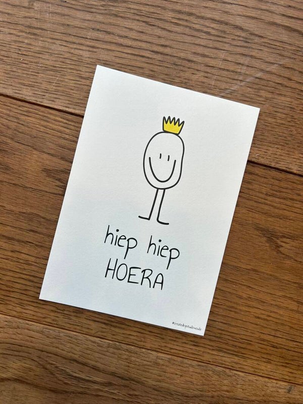 Wenskaart hiep hiep hoera