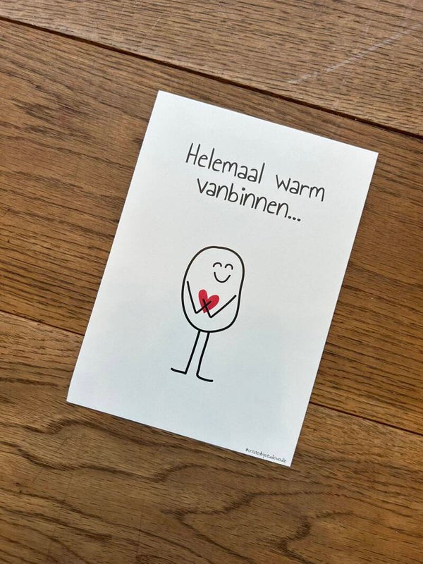 Wenskaart warm vanbinnen