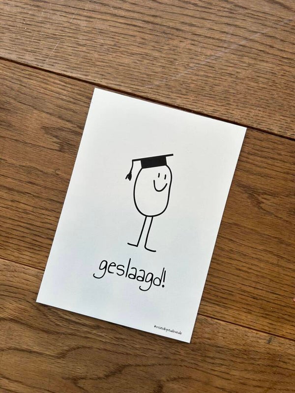 Wenskaart Geslaagd
