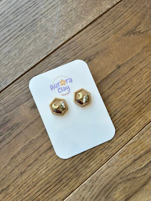 Boekenplank studs hexagon pastel