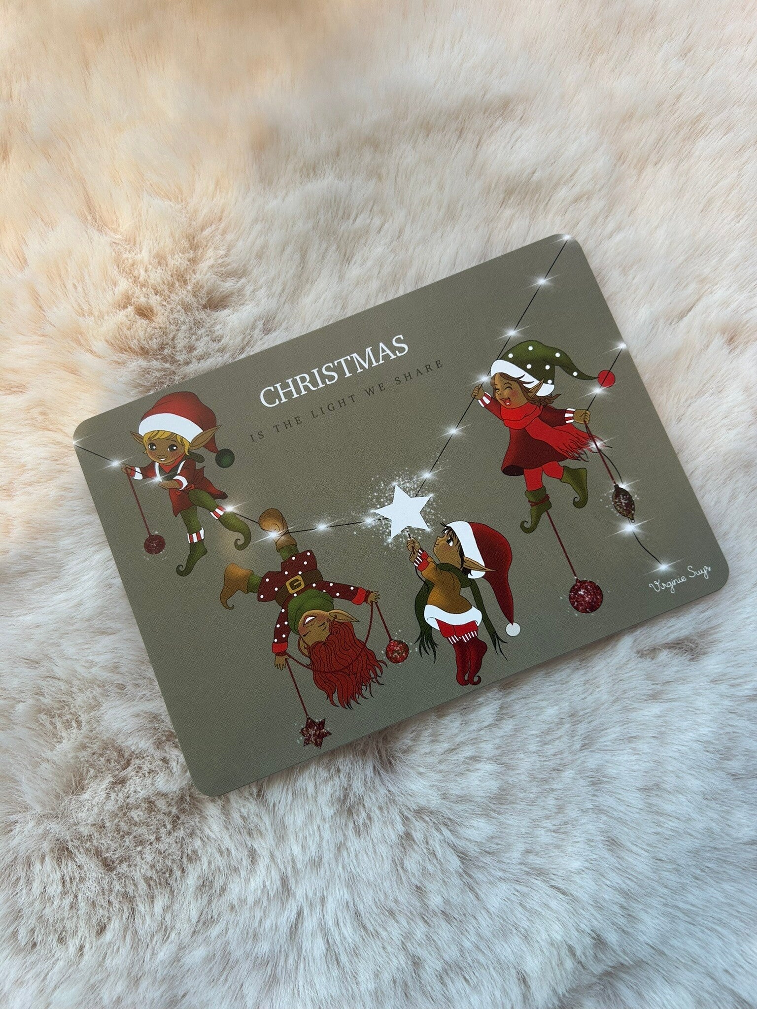 Wenskaart Kerst Elfjes