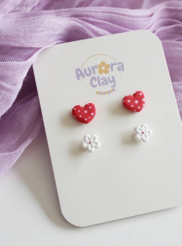 hart en bloem duo studs