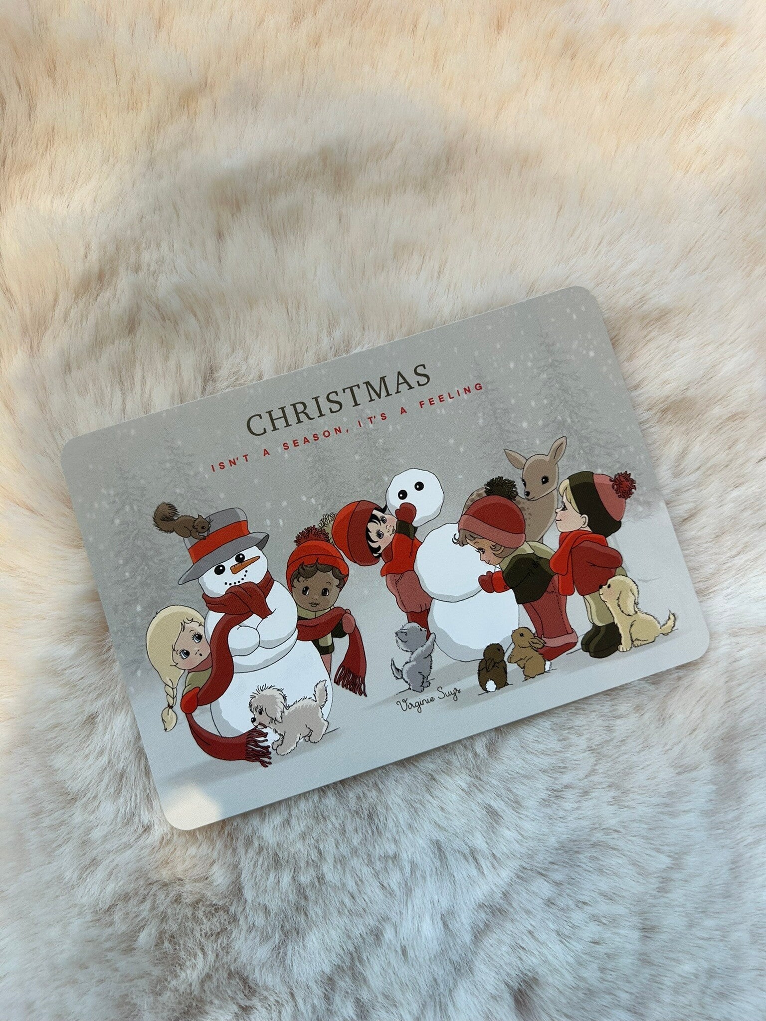 Wenskaart Kerst Snowman