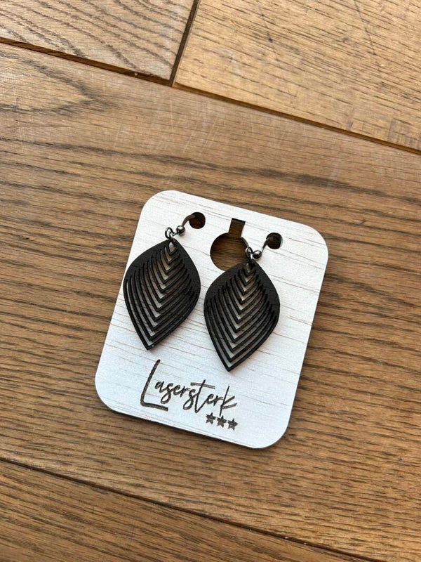 Houten Oorbel Boho Druppel