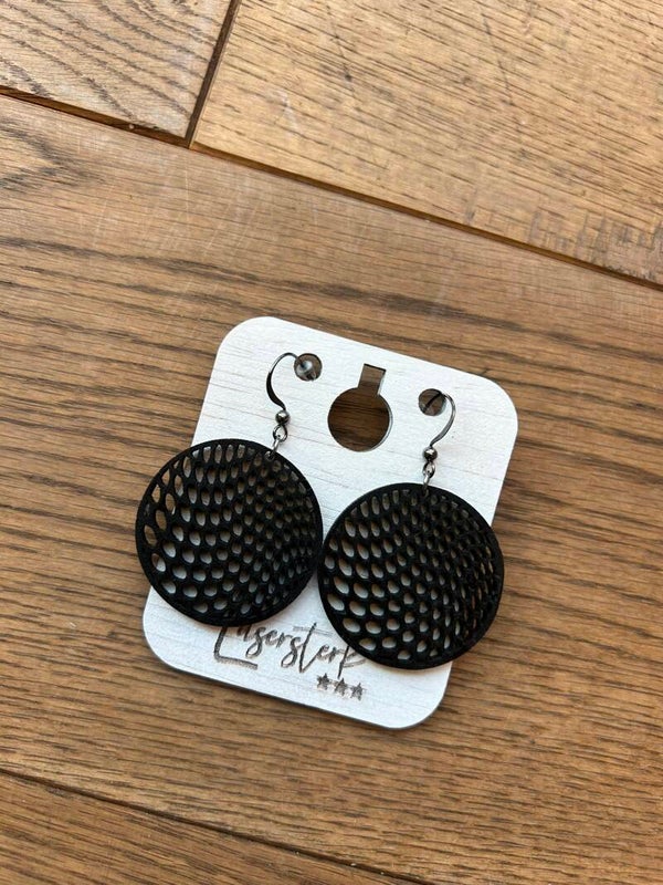 Houten Oorbel Cirkel Met Gaten