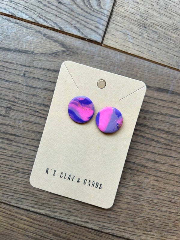 Marmeren studs Paars Roos