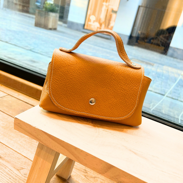 Handtas leder bruin
