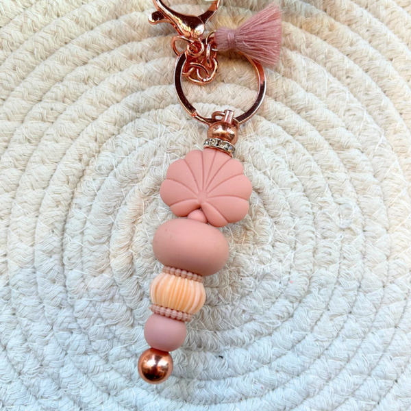 Sleutelhanger schelp oud roze