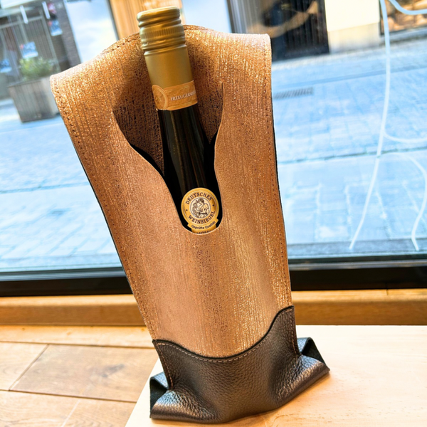 Wijntas champagne leder