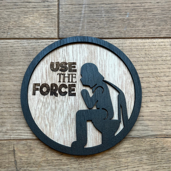 Houten wc sign force