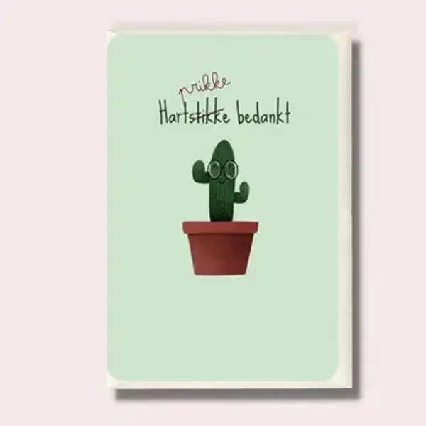 Wenskaart Bedankt Cactus