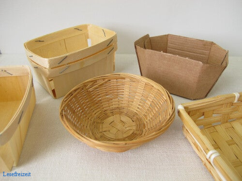 Mehrere Körbchen, die als nachhaltige Geschenkverpackung genutzt werden können.