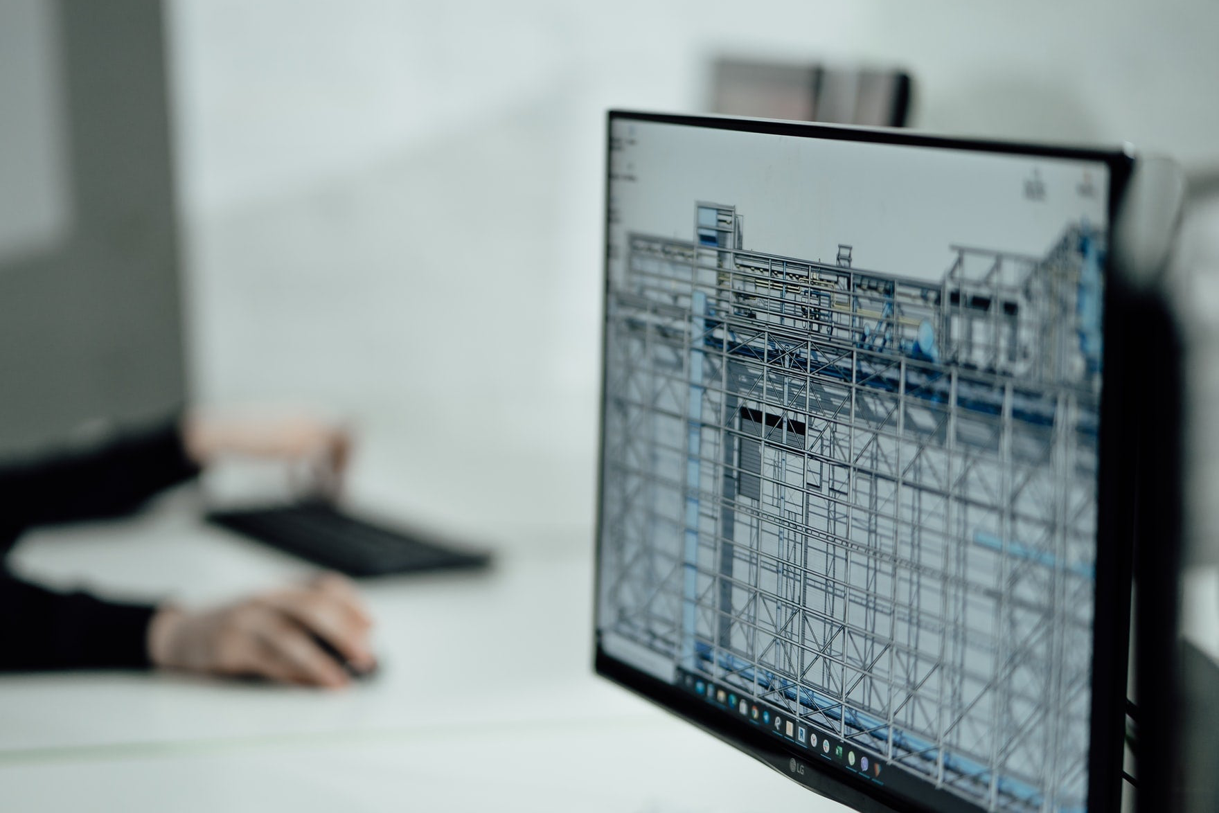 Statik Bild eines Monitores mit Konstruktionssoftware