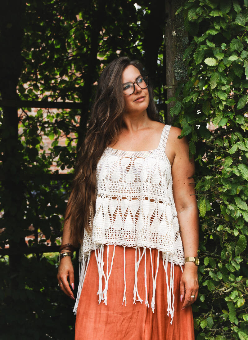 Dutch festival boho top, by mientjes breidomein