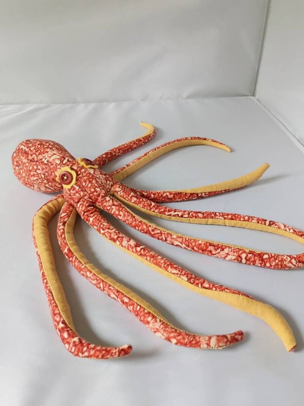 Baby Octopus, Coral & Sand, Poseable