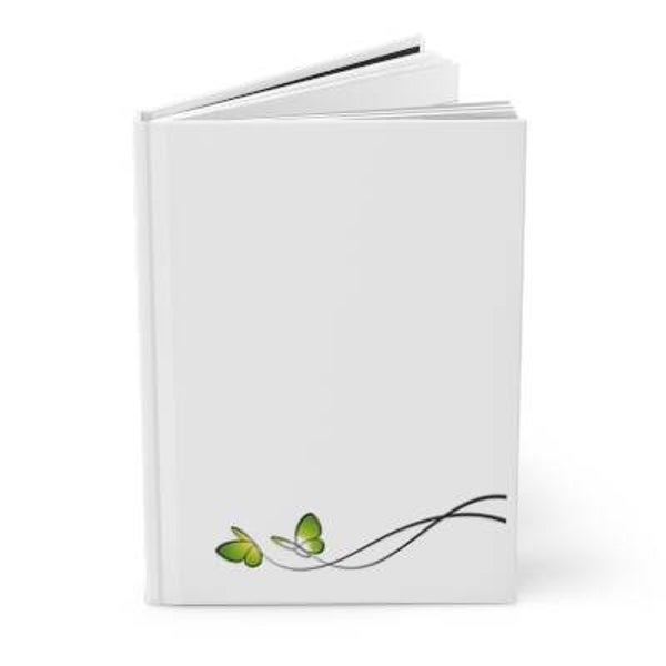 Butterfly Hardcover Journal, Lined Paper Notebook, Personal Diary