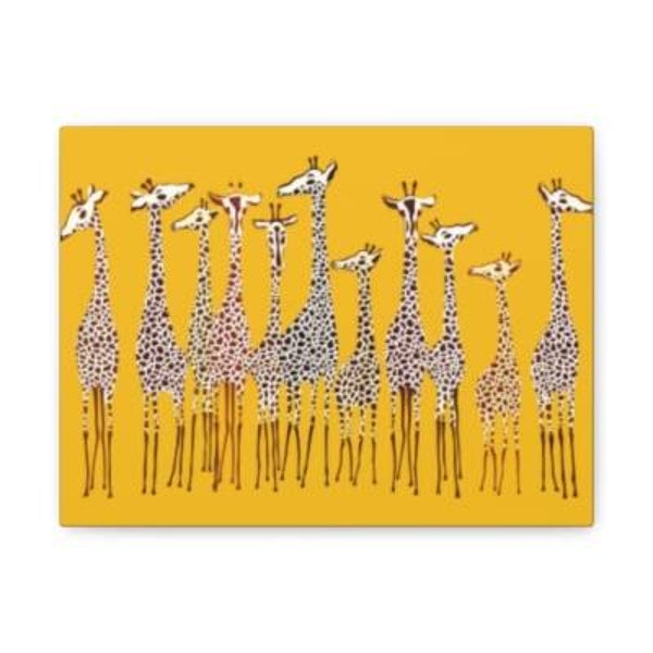 Giraffe Matte Canvas, Yellow