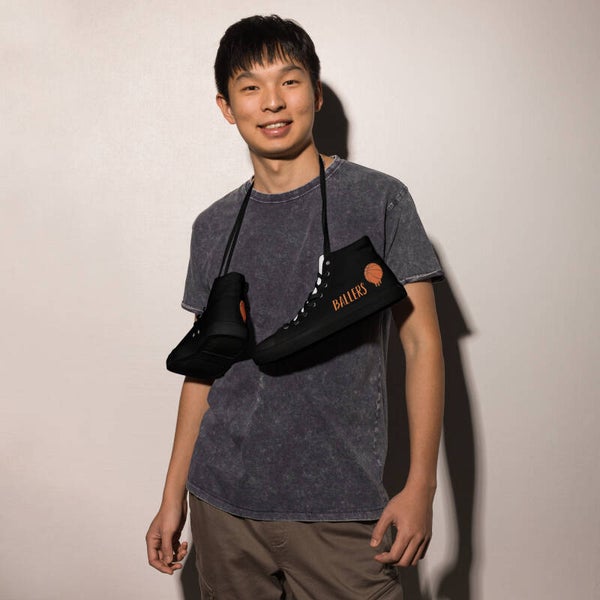 Men's high top canvas shoes