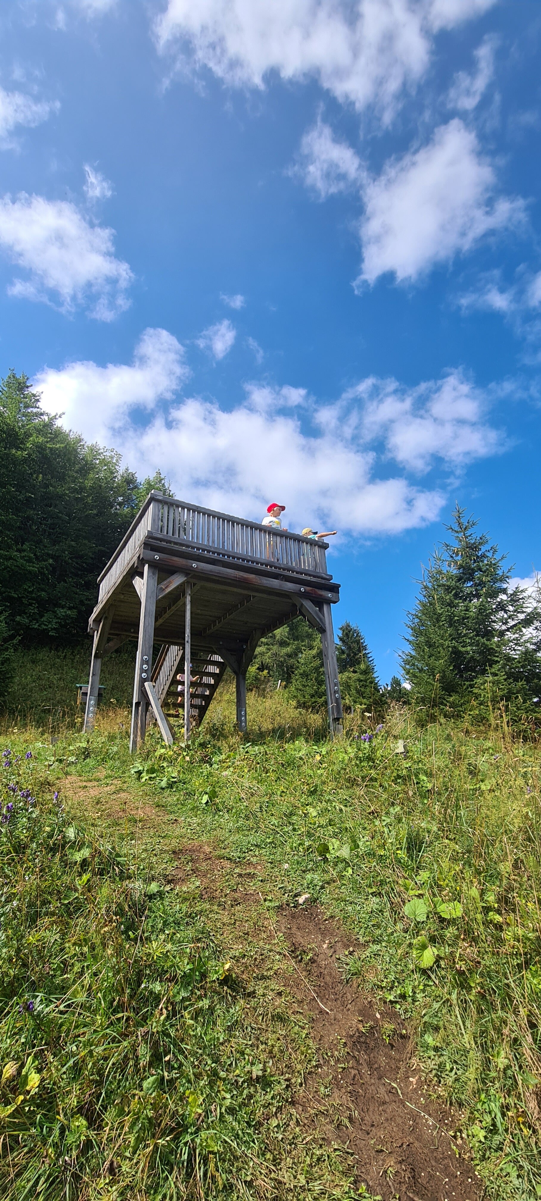 Aussichtsturm beim der Bergstation der Schneeberg Sesselbahn.