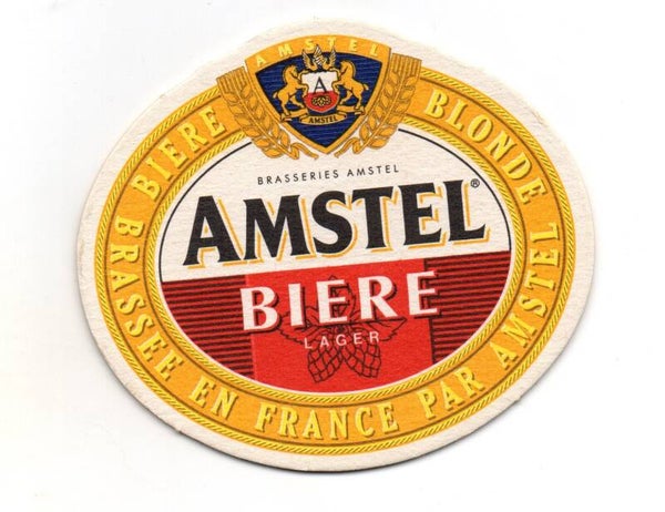 Sottobicchiere Amstel Biere Lager Brassee en France ovale
