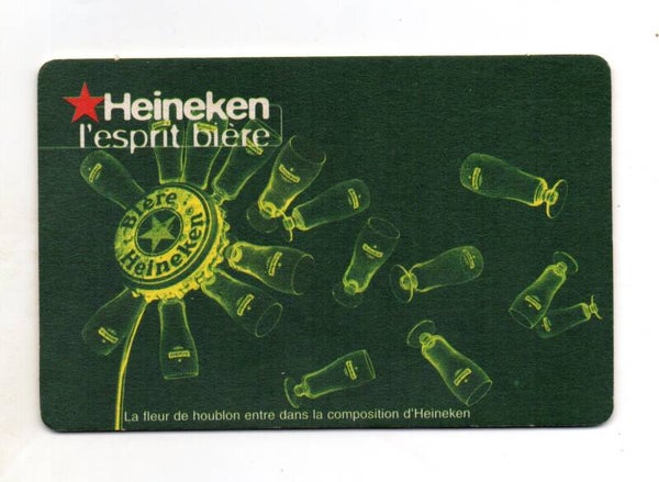 Sottobicchiere Heineken rettangolo tappo verde