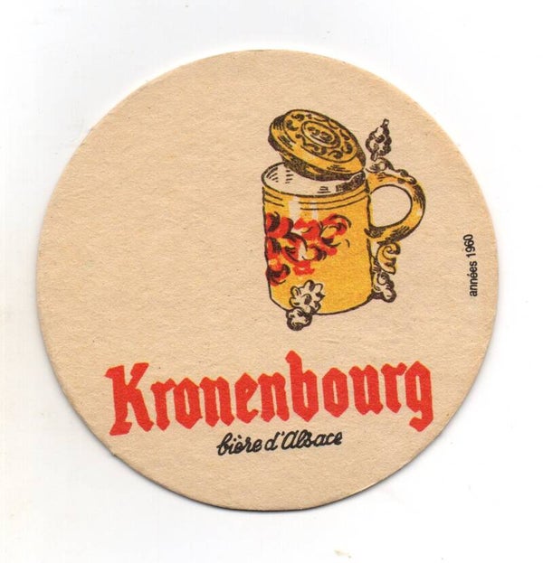 Sottobicchiere Kronenbourg boccale giallo annèes 1960