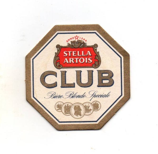 Sottobicchiere Stella Artois Club Biere blonde speciale ottagonale
