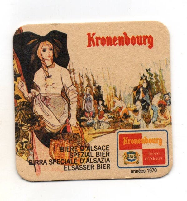 Sottobicchiere Kronenbourg Spezial biere d'alsace annees 1970 donna