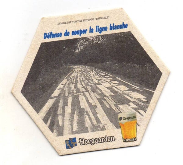 Sottobicchiere Hoegaarden Defense de couper la ligne blanche