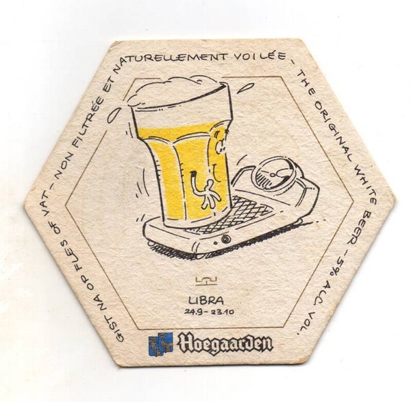 Sottobicchiere Hoegaarden Zodiac Libra vintage