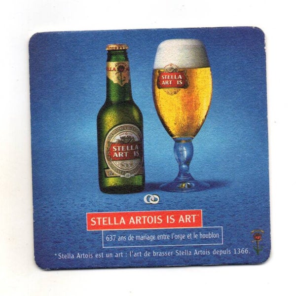 Sottobicchiere Stella Artois is Art bicchiere + bottiglia