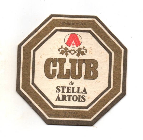 Sottobicchiere Club de Stella Artois ottagonale vintage
