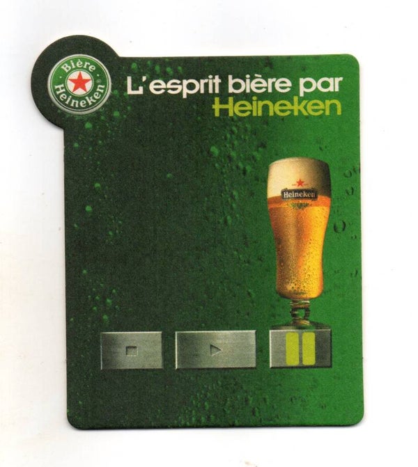 Sottobicchiere Heineken record - play - stop