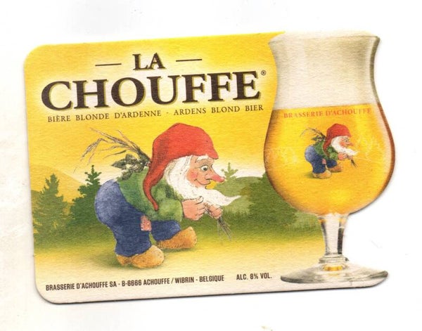 Sottobicchiere La Chouffe biere blonde d'ardenne sagomato
