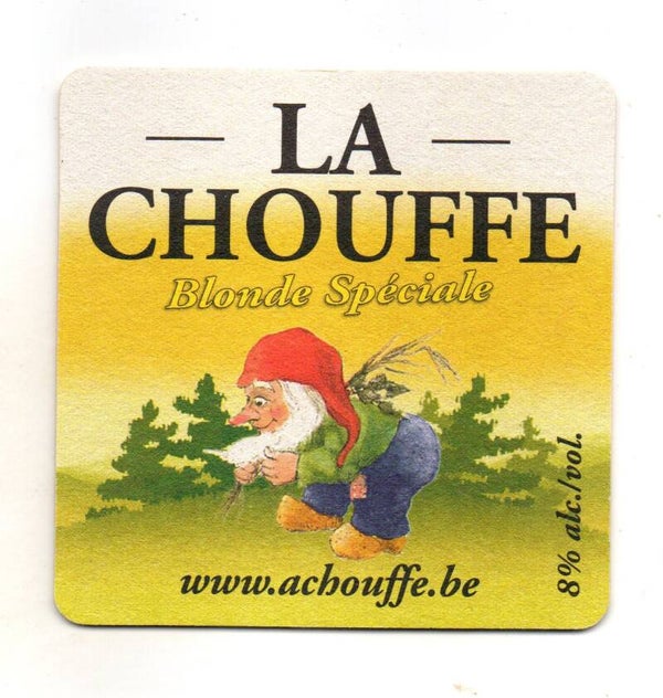 Sottobicchiere La Chouffe-Mc Chouffe Blonde/Brune Spèciale giallo arancio