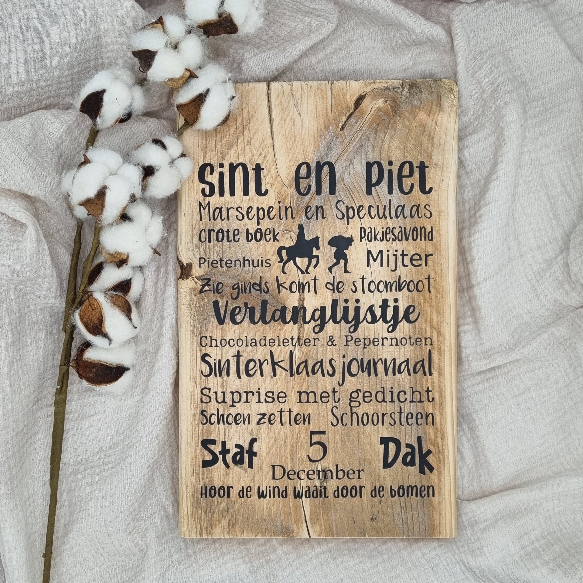 Sint en piet tekstbord