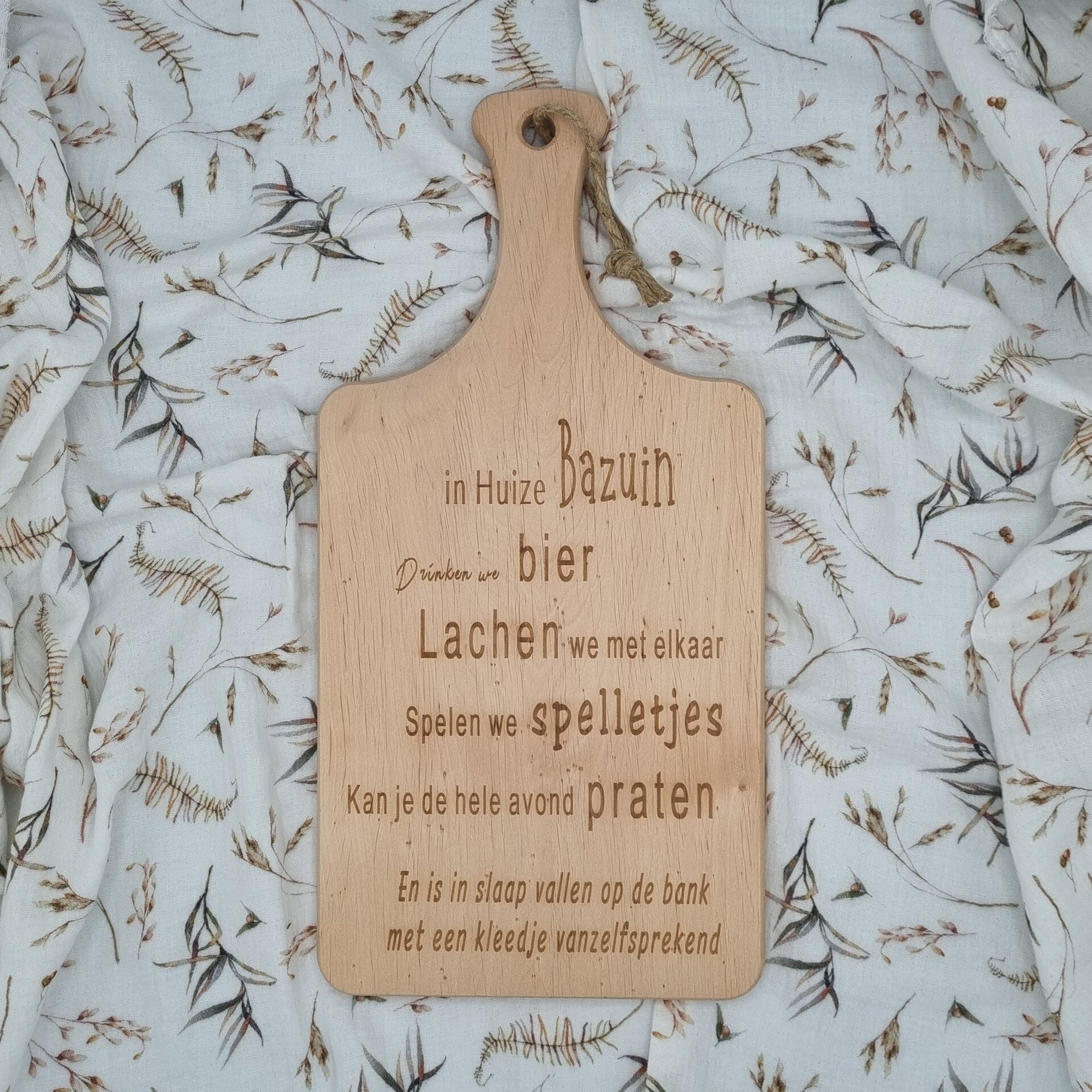 Brood/borrelplank met eigen tekst