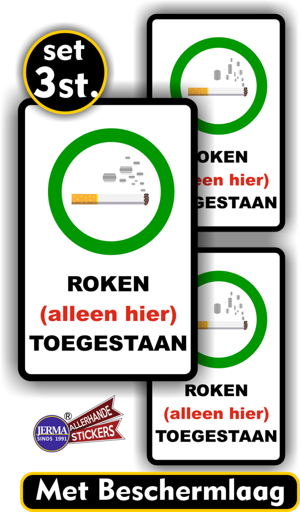 Roken Alleen Hier toegestaan- Sticker set (017.01)