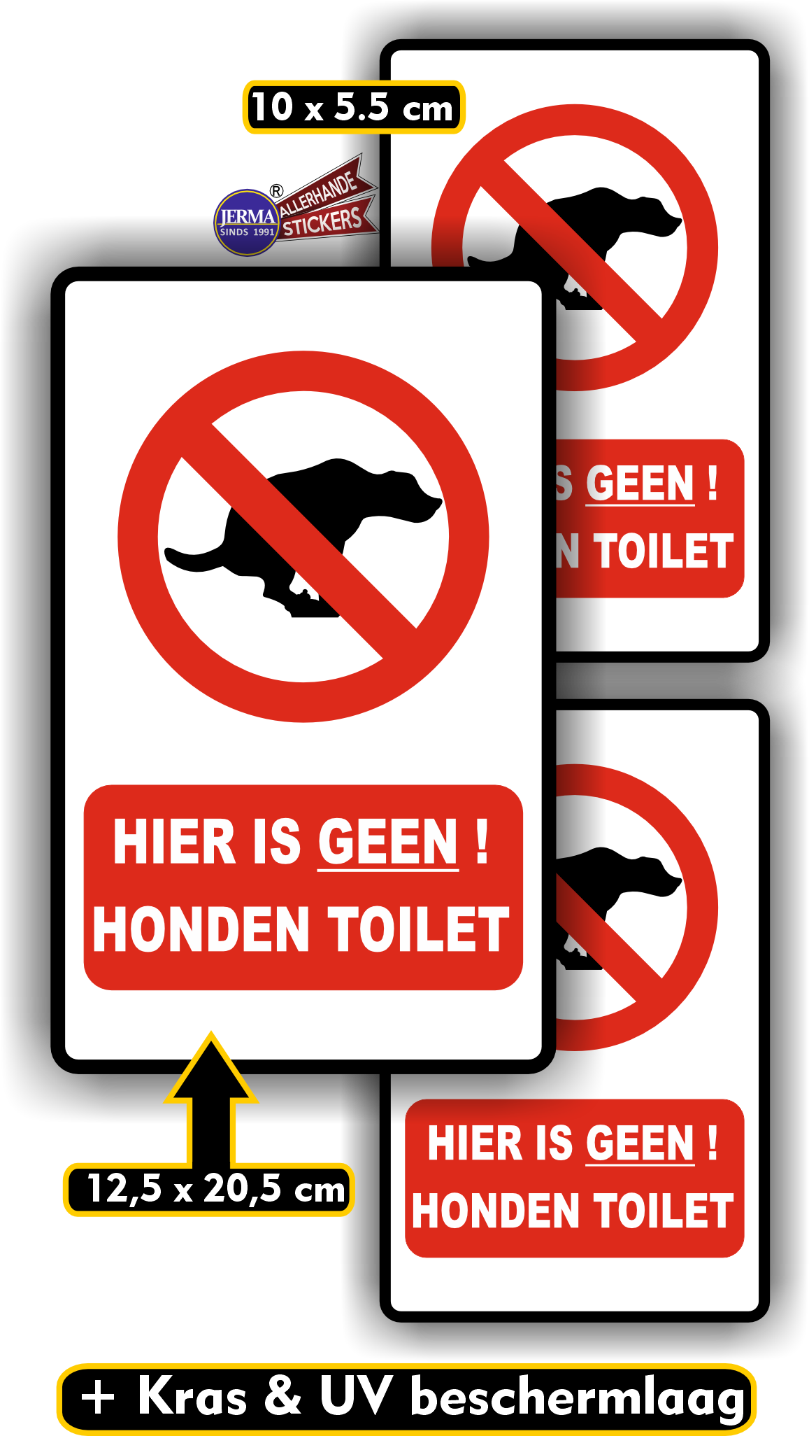 Geen hondentoilet sticker set 3 stuks (019.01)