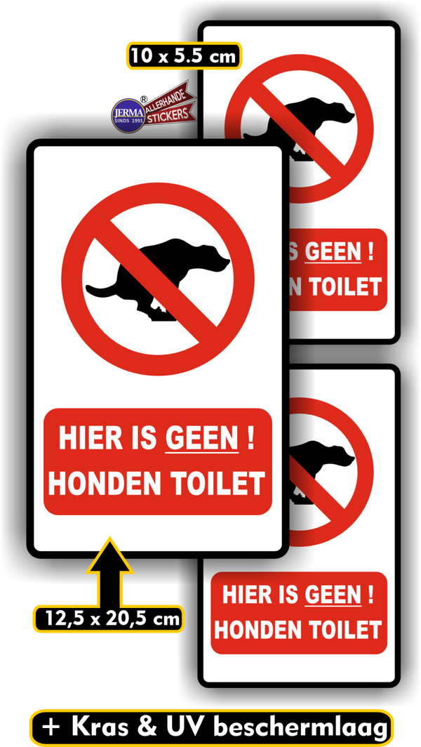 Geen hondentoilet sticker set 3 stuks (019.01)