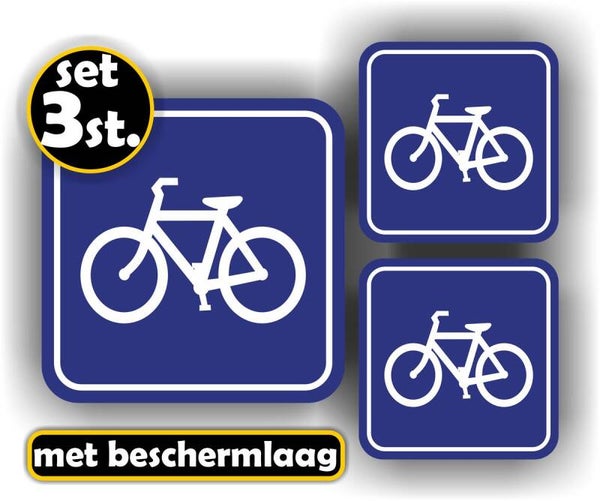 Fietsen toegestaan stickers set 3 stuks. (024.02)