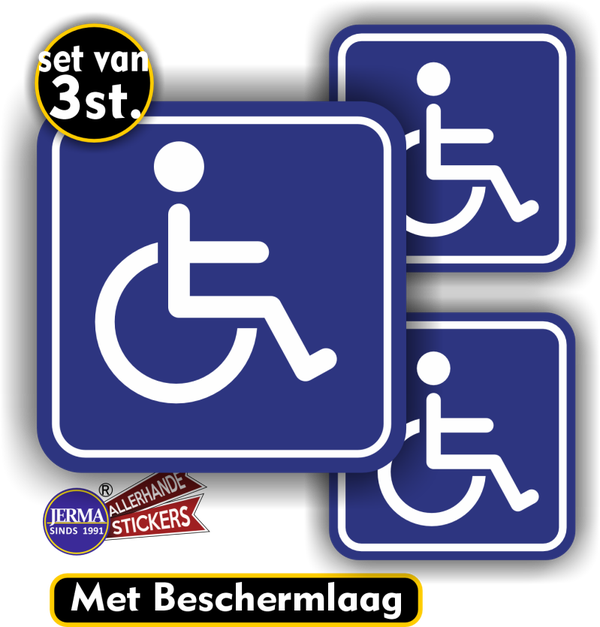 Rolstoel symbool sticker set 3 stuks (026.02)