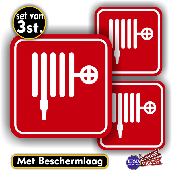 Brandhaspel set van 3 stickers (028.02)
