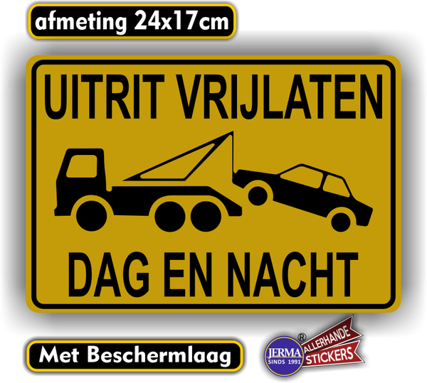 Uitrit Vrijlaten - Wegslepen - Sticker (044.03)