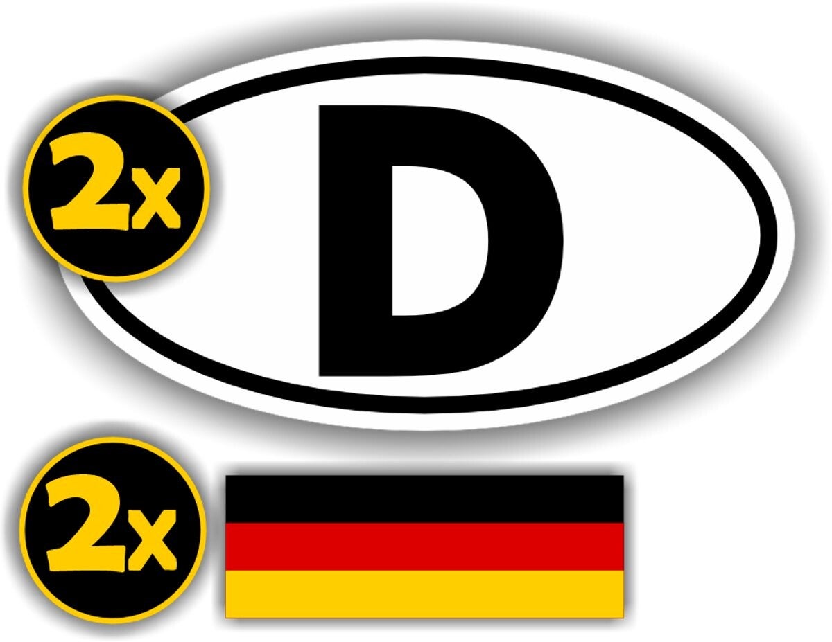 D, Duitsland auto sticker set. (1011.61)