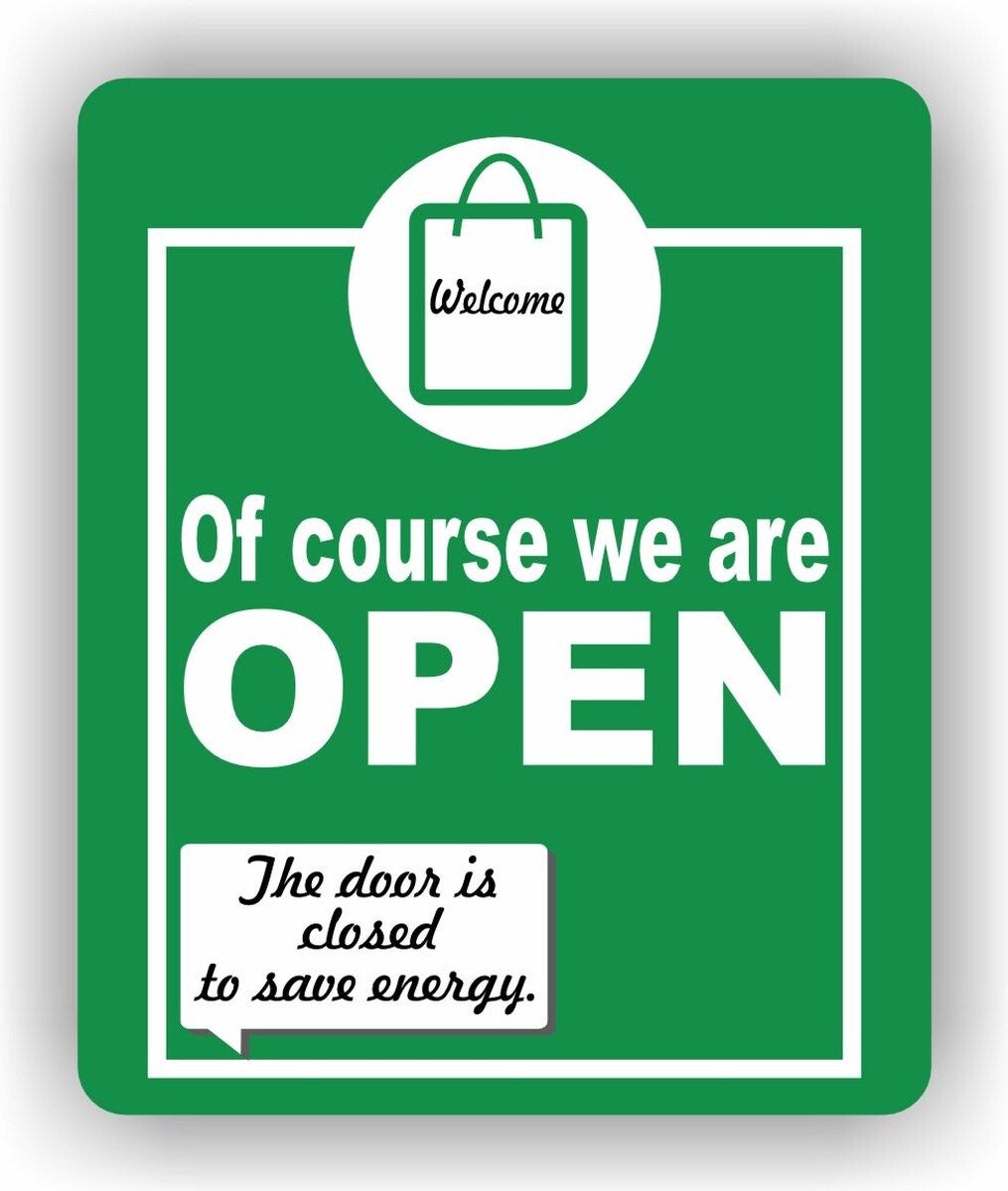 Door closed-Store is open sticker deur sticker (1429.75)