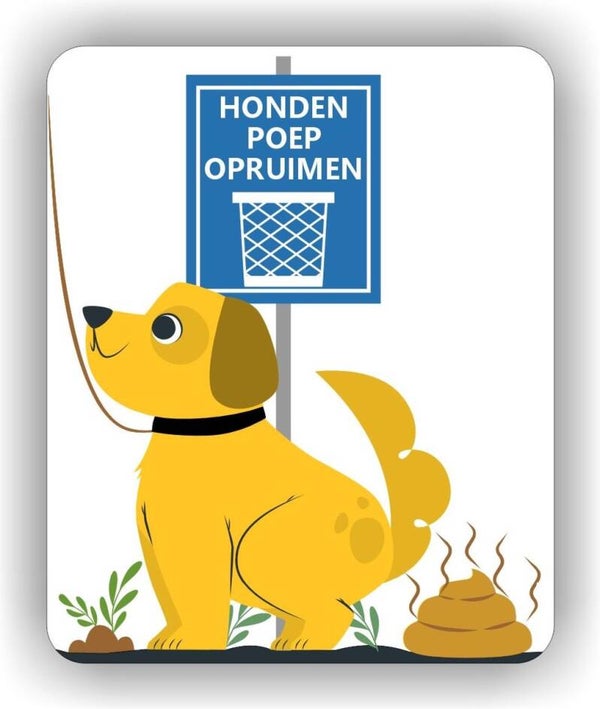 Hondenpoep opruimen - Sticker - 14 x 17 cm (1377.71)