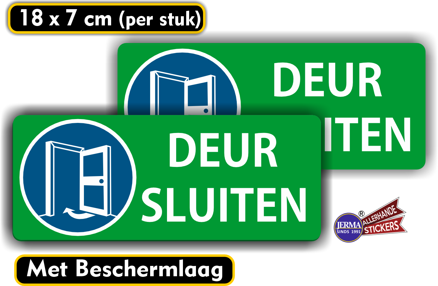 Deur sluiten sticker set 2 stuks (1019.49)